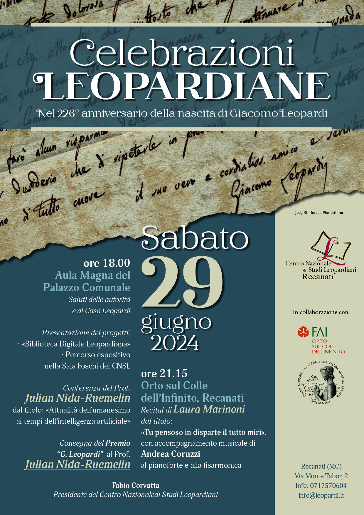 Celebrazioni Leopardiane 2024