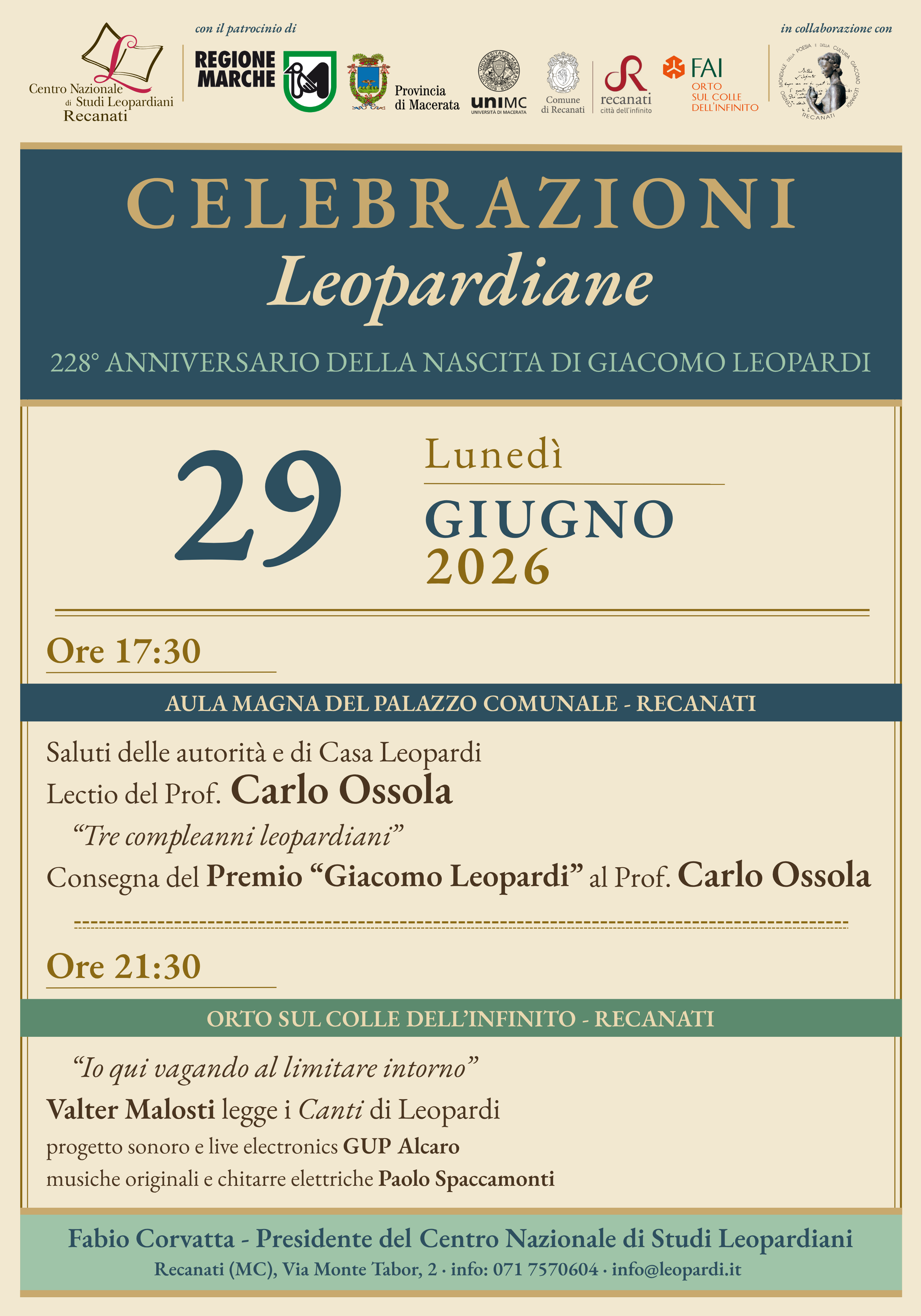 Celebrazioni leopardiane 2026