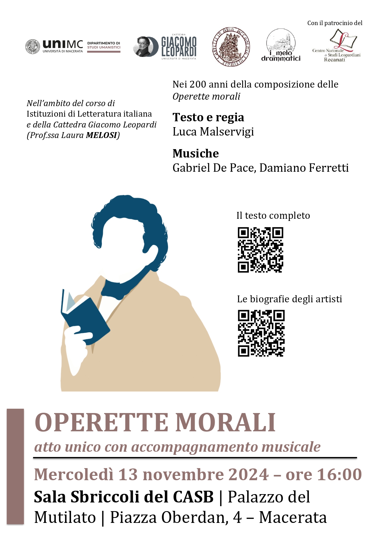 Operette morali. Atto unico con accompagnamento musicale