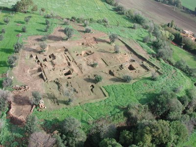 Cerveteri, l'area sacra in località S. Anttonio, veduta aerea