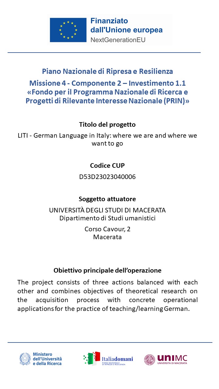 LITI - German Language in Italy: where we are and where we want to go
