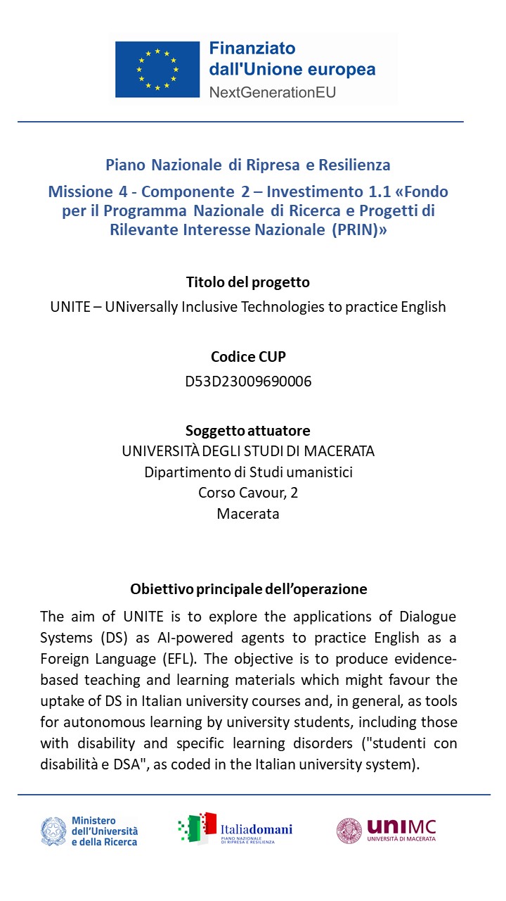 UNITE – Universally Inclusive Technologies to practice English