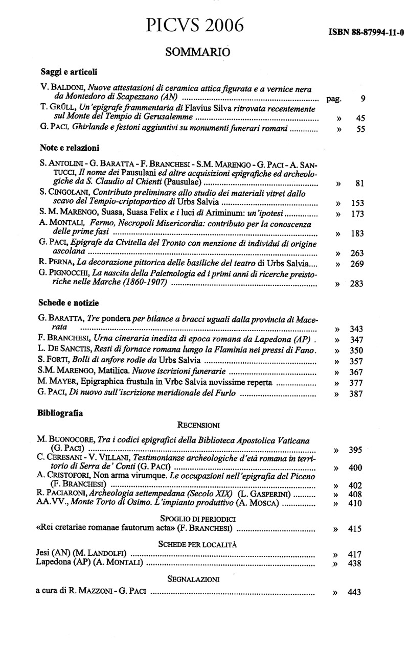Picus 2006 Picus 2006, indice