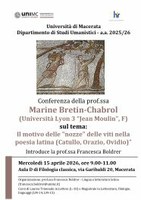 Conferenza "Il motivo delle "nozze" delle viti nella poesia latina (Catullo, Orazio, Ovidio)”
