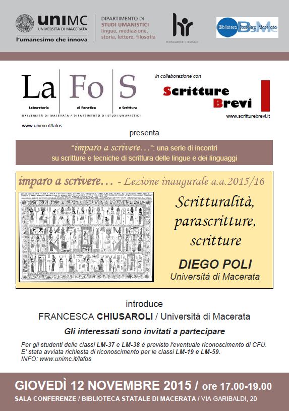 Locandina Scritturalità