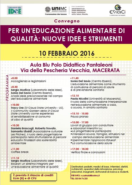 Locandina Educazione alimenare