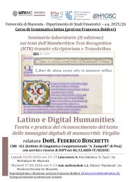 Latino e Digital Humanities - Teoria e pratica del riconoscimento del testo delle immagini digitali di manoscritti: Virgilio 