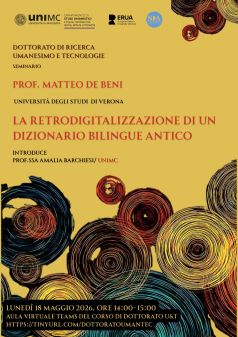 Seminario "La retrodigitalizzazione di un dizionario antico bilingue"