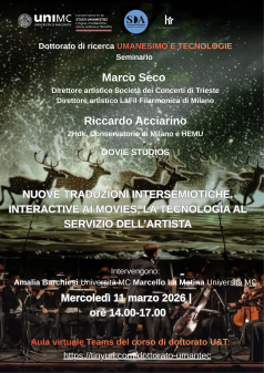 Seminario "Nuove traduzioni intersemiotiche. Interactives AI  movies, la tecnologia al servizio dell'artista"