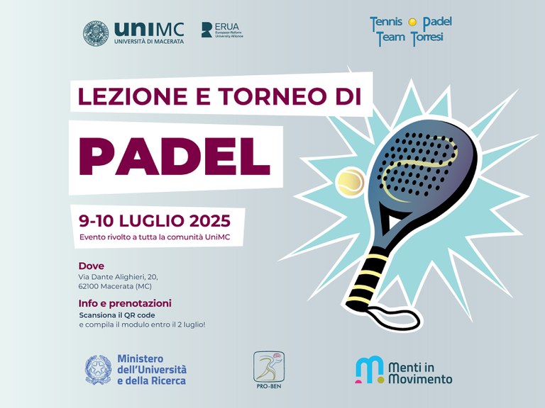 Torneo e lezioni di padel - 9 e 10 luglio!