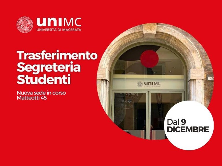 Trasloco Segreterie studenti
